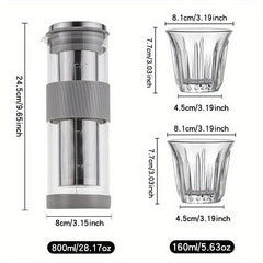 Glass Water Bottle with Stainless Steel Strainer