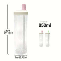 28oz 850ml Transparent Plastic Straw Cup BPA-Free Outdoor Sports Water Bottle