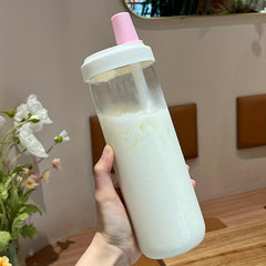 28oz 850ml Transparent Plastic Straw Cup BPA-Free Outdoor Sports Water Bottle
