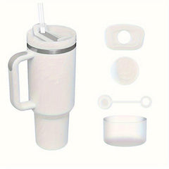 40 oz Tumbler with Handle and Straw Lid, Leakproof Silicone Boot