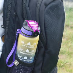 32oz Sports Water Bottle Non Toxic Plastic Fitness Jug With Time Marker