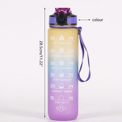 32oz Sports Water Bottle Non Toxic Plastic Fitness Jug With Time Marker