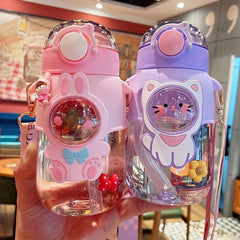 Cute Cartoon Straw Water Cup 23oz for Kids & Adults