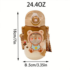 Cute Cartoon Straw Water Cup 23oz for Kids & Adults