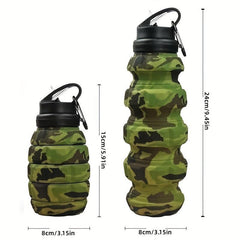 Collapsible Sports Water Bottle 580ml - Foldable Silicone Water Cup