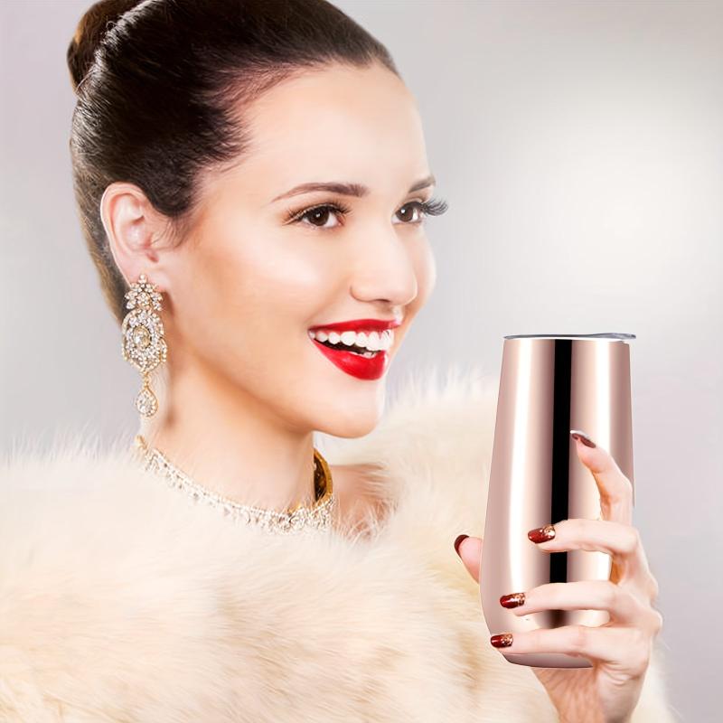 10oz Glossy Wine Tumbler Stainless Steel Insulated Flutes Cup