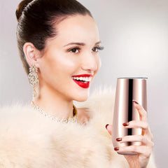 10oz Glossy Wine Tumbler Stainless Steel Insulated Flutes Cup