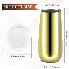 10oz Glossy Wine Tumbler Stainless Steel Insulated Flutes Cup
