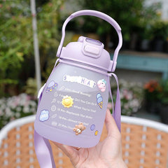 Large Capacity Girl Water Bottle With Sticker - 75OZ