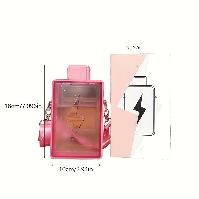 Square Plastic Water Bottle with Shoulder Strap
