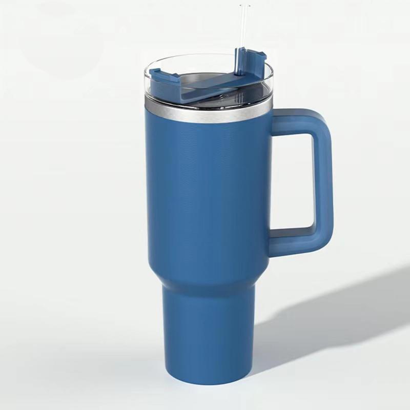 Modern 40 Oz Tumbler With Handle, Straw Lid, Insulated Cup