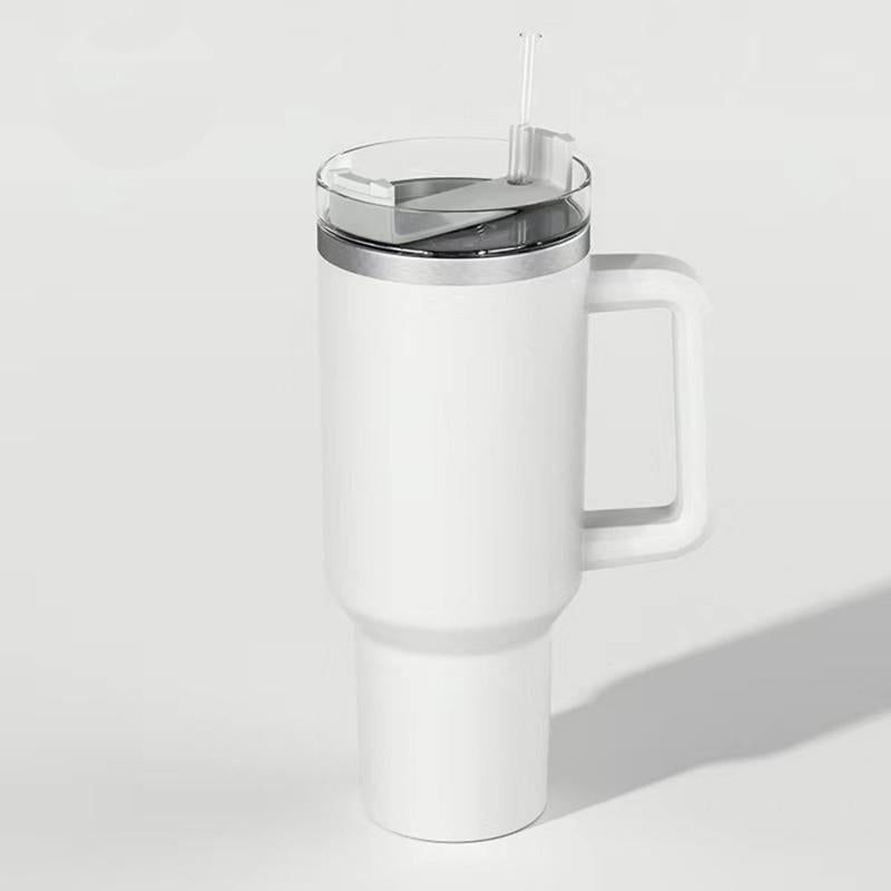 Modern 40 Oz Tumbler With Handle, Straw Lid, Insulated Cup