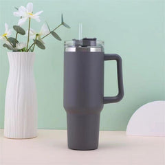 Modern 40 Oz Tumbler With Handle, Straw Lid, Insulated Cup
