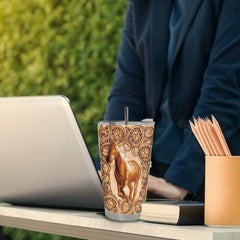 20oz Horse Tumbler Insulated Stainless Steel Car Cup
