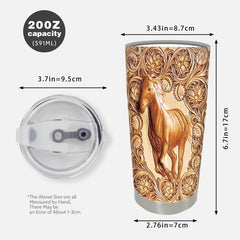 20oz Horse Tumbler Insulated Stainless Steel Car Cup