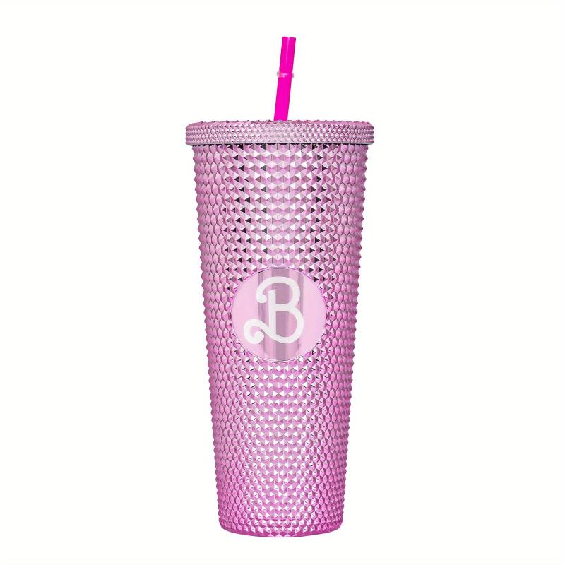 Pink Studded Tumbler Bling Bling Straw Cup with Lid 710ml
