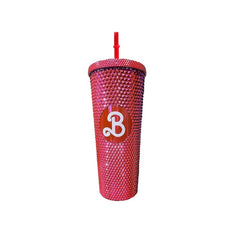 Pink Studded Tumbler Bling Bling Straw Cup with Lid 710ml