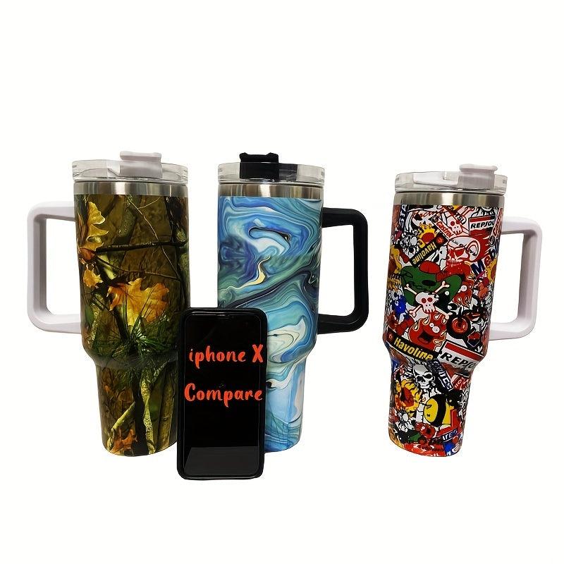3D Skull Starry Sky Tumbler 40oz Stainless Steel Insulated Water Bottle