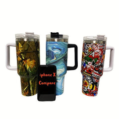 3D Skull Starry Sky Tumbler 40oz Stainless Steel Insulated Water Bottle