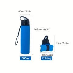 Collapsible Sports Water Bottle 550ml Foldable Silicone Cups Portable Travel