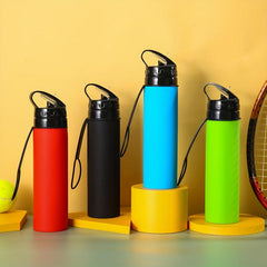 Collapsible Sports Water Bottle 550ml Foldable Silicone Cups Portable Travel
