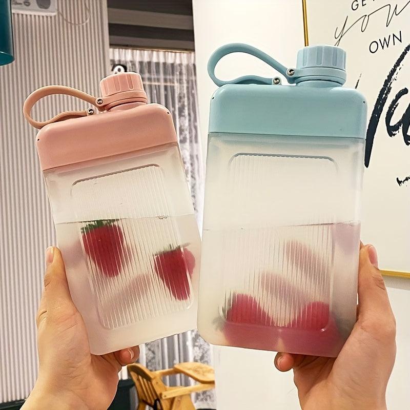 Flat Portable Travel Mug 13oz BPA A5 Water Bottle Slim Cold Flask