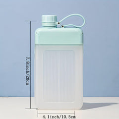Flat Portable Travel Mug 13oz BPA A5 Water Bottle Slim Cold Flask