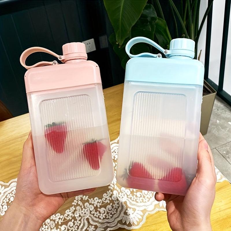 Flat Portable Travel Mug 13oz BPA A5 Water Bottle Slim Cold Flask