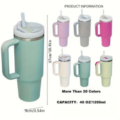 Stainless Steel Vacuum Tumbler with Straw - Large Capacity Portable Water Bottle