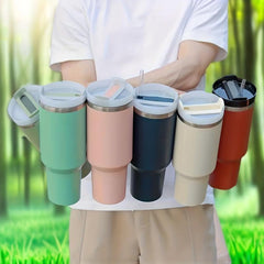 Stainless Steel Vacuum Tumbler with Straw - Large Capacity Portable Water Bottle