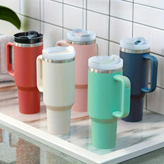 Stainless Steel Vacuum Tumbler with Straw - Large Capacity Portable Water Bottle