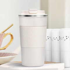 Stainless Steel Coffee Cup 510ml Portable Vacuum Cups Coffee Mugs Leather Sleeve