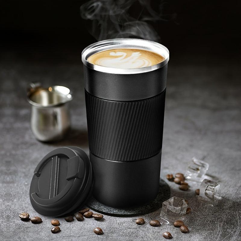 Stainless Steel Coffee Cup 510ml Portable Vacuum Cups Coffee Mugs Leather Sleeve