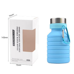 550ml Silicone Folding Water Bottle Running Fitness Portable Water Cup