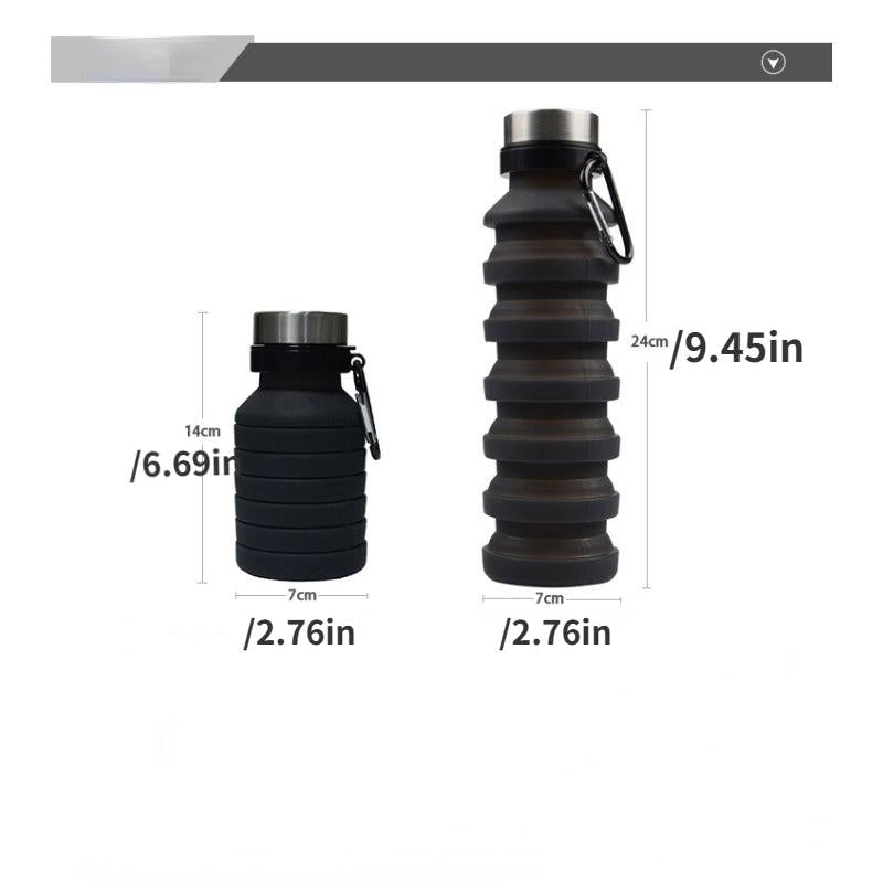 550ml Silicone Folding Water Bottle Running Fitness Portable Water Cup