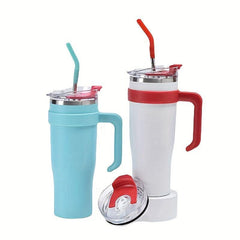 40oz Stainless Steel Water Tumbler With Lid & Straw - Heavy Duty Thermal Coffee