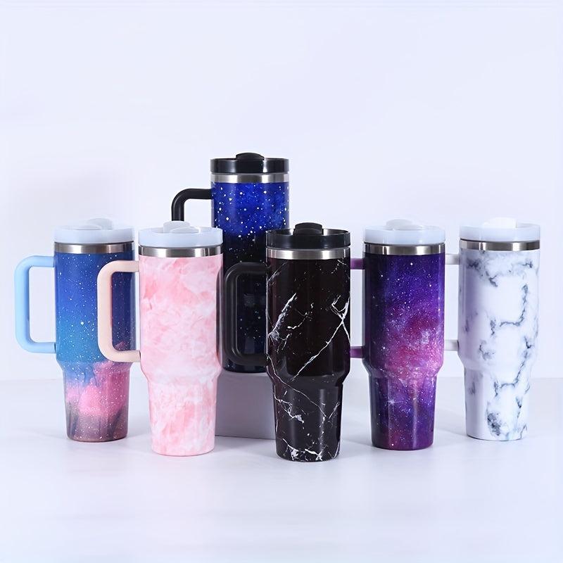 Marble Print Tumbler 40oz Stainless Steel Water Bottle - Starry Sky Car Cup