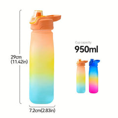 32oz Gradient Plastic Water Bottle BPA-Free Sports Cup