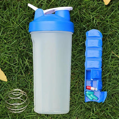 23oz Sports Water Bottle Shaking Cup with Medicine Storage Box