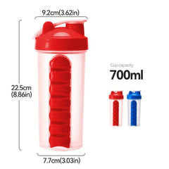 23oz Sports Water Bottle Shaking Cup with Medicine Storage Box