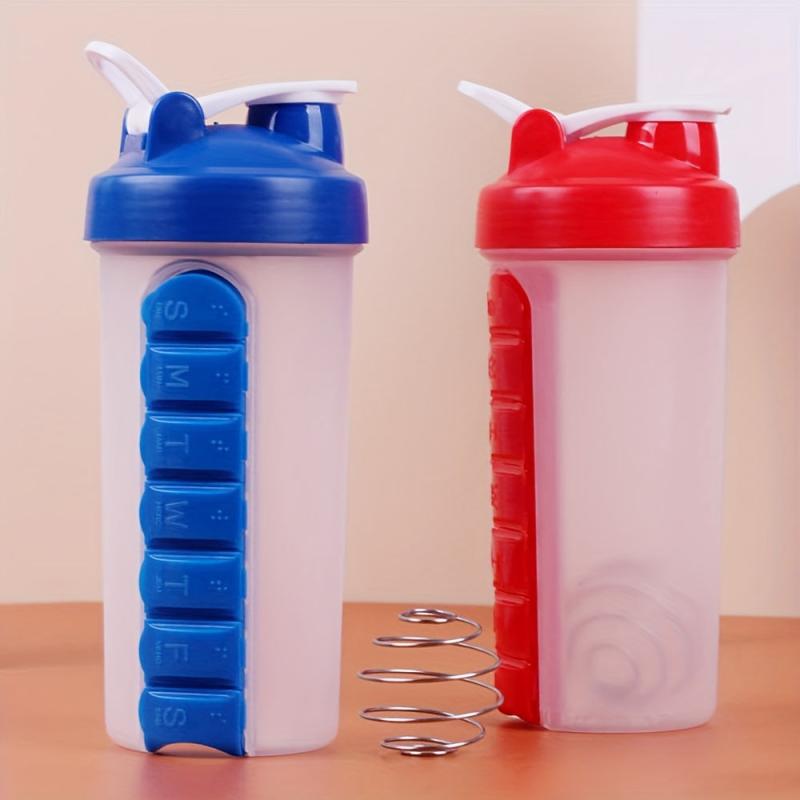 23oz Sports Water Bottle Shaking Cup with Medicine Storage Box