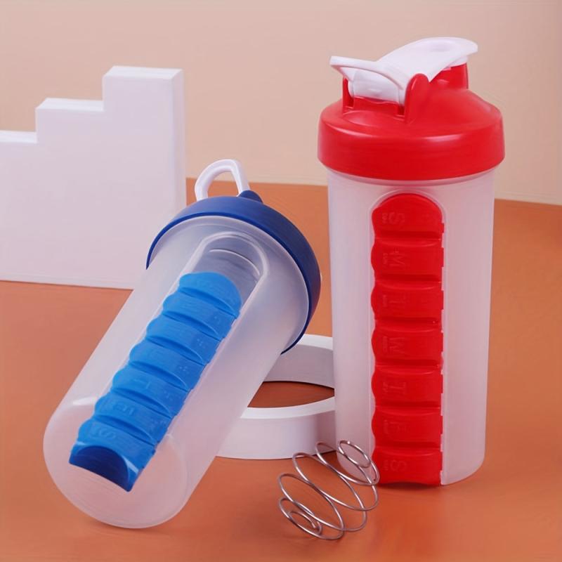 23oz Sports Water Bottle Shaking Cup with Medicine Storage Box