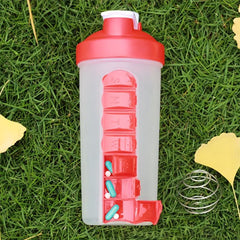 23oz Sports Water Bottle Shaking Cup with Medicine Storage Box
