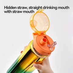 28oz Gradient Straw Cup BPA-Free Water Bottle Outdoor Sports Travel