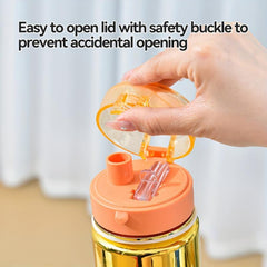 28oz Gradient Straw Cup BPA-Free Water Bottle Outdoor Sports Travel