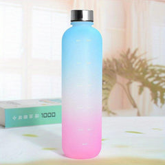 1000ML Water Bottle Time Marker BPA Free Reusable Leakproof