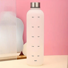 1000ML Water Bottle Time Marker BPA Free Reusable Leakproof