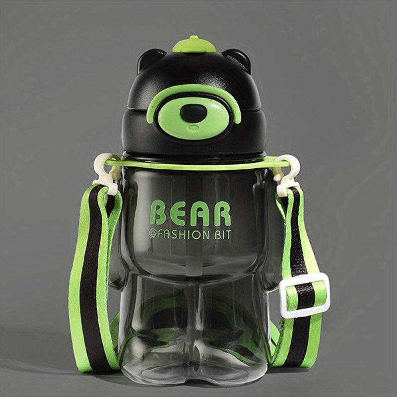 Cute Bear Water Bottle 27.05oz With Straw, Portable Drinking Cup