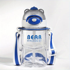 Cute Bear Water Bottle 27.05oz With Straw, Portable Drinking Cup