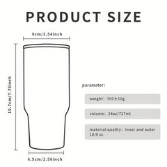 Watersy 24oz Tumbler Insulated Stainless Steel Tumblers With Lid